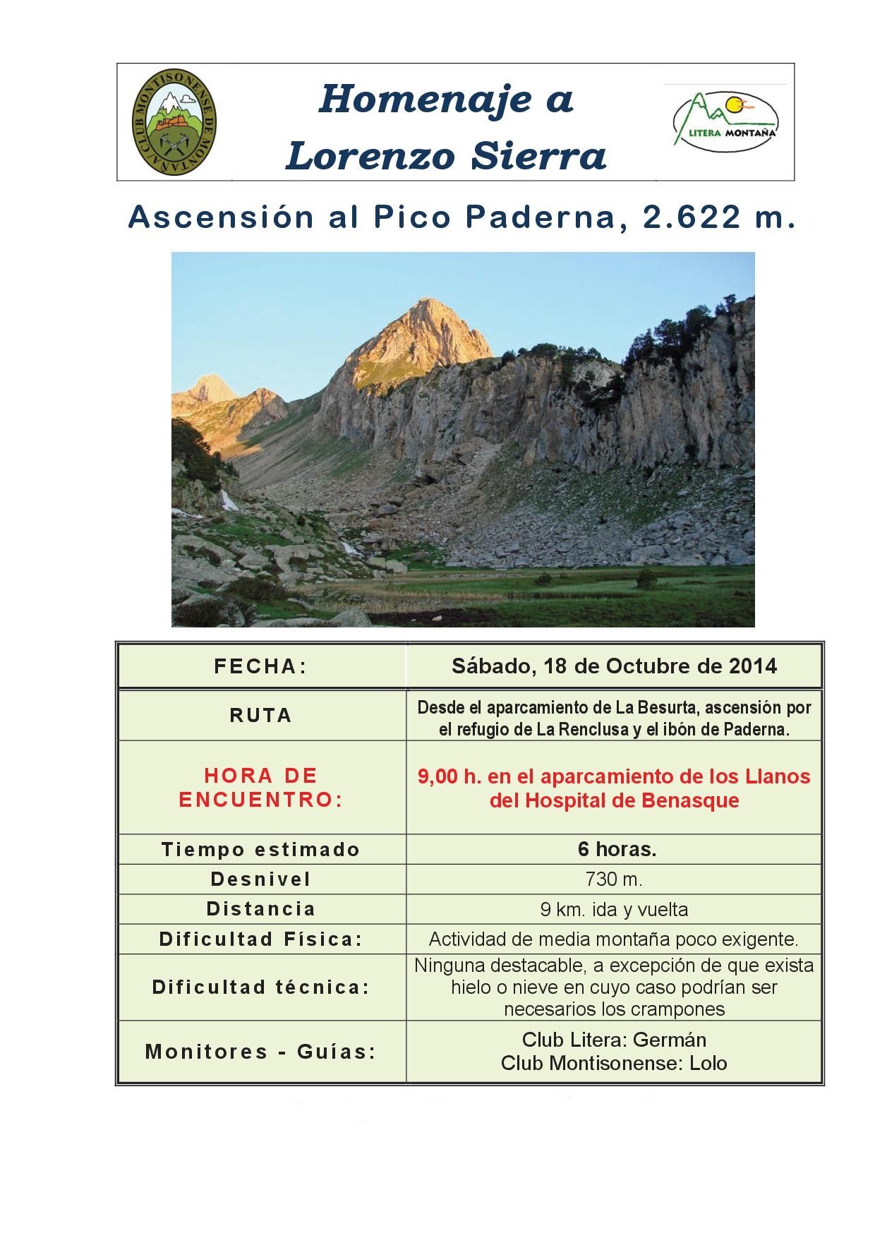 2014 10, 18 CARTEL Homenaje a Lorenzo Sierra